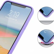 Husa iPhone X, iPhone 10, iPhone XS, iPhone 10S, ultra slim, silicon, cu interiorul din material textil, Mov - Img 4