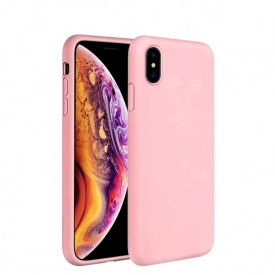 Husa iPhone X, iPhone 10, iPhone XS, iPhone 10S, ultra slim, silicon, cu interiorul din microfibra, Roz