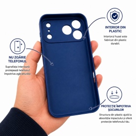 husa iphone 17 pro max magsafe albastru in mana