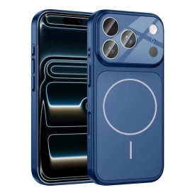 Husă MagSafe pentru iPhone 17 Pro Max – silicon, Protecție premium și încărcare magnetică, Bleumarin Albastru