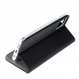 husa flip SAMSUNG GALAXY A71 piele si textil negru