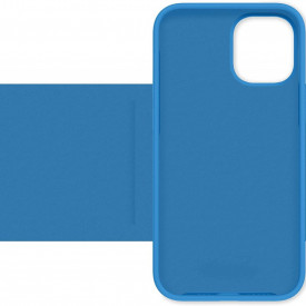 husa iphone 12 albastru silicon si catifea planetphone