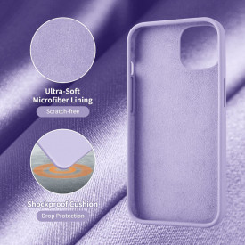 husa iphone 13 mov silicon si catifea planetphone