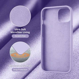 husa iphone 13 mov silicon si catifea planetphone