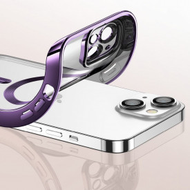 husa iphone 14 magsafe transparenta margini mov planetphone