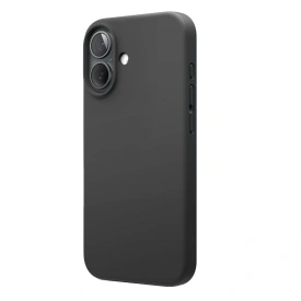Husa protectie iPhone 16, slim, silicon Negru cu interior din microfibra, protectie camera, protectie ecran, ISAG