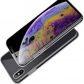 husa fata spate iphone Xs, silicon transparent