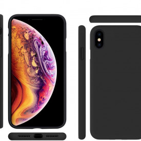 Husa protectie iPhone XS Max, ultra slim, silicon Negru, interior din microfibra - Img 2