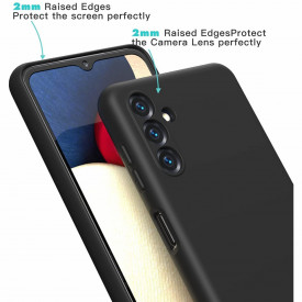 husa neagra SAMSUNG A14 silicon si catifea planetphone