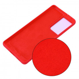 Husa protectie Samsung Galaxy S21 Ultra, ultra slim, silicon Rosu, cu interior de catifea, protectie camera - Img 3