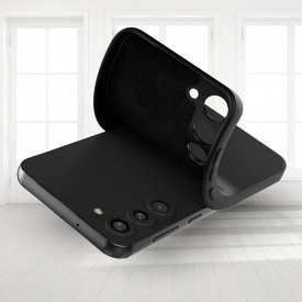 husa silicon si catifea samsung s23 plus negru planetphone