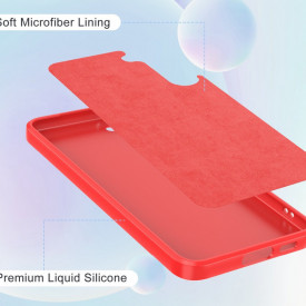 husa silicon si catifea samsung s23 plus rosu planetphone