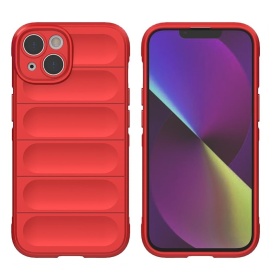 Husa protectie Wave style, compatibila cu iPhone 14, antisoc, silicon Rosu, interior din microfibra, anti-alunecare, protectie camera, protectie ecran