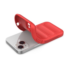 Husa protectie Wave style, compatibila cu iPhone 15, antisoc, silicon Rosu, interior din microfibra, anti-alunecare, protectie camera, protectie ecran - Img 4