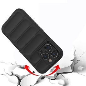 Husa protectie Wave style, compatibila cu iPhone 16 Pro Max, antisoc, silicon Negru, interior din microfibra, anti-alunecare, protectie camera, protectie ecran - Img 4