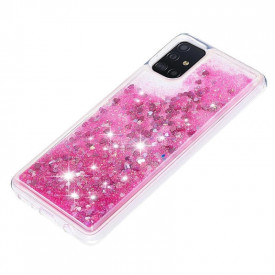 husa samsung a 51 sclipici si apa roz planetphone