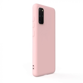 Husa Samsung Galaxy A51, ultra slim silicon si microfibra, roz