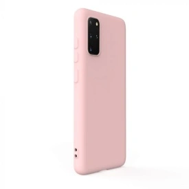 Husa Samsung Galaxy A51, ultra slim silicon si microfibra, roz
