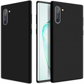 Husa Samsung Galaxy Note 10, ultra slim, silicon Negru, cu interior de catifea, protectie camera - Img 2