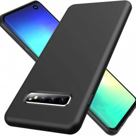 husa Samsung s10 plus negru silicon si catifea