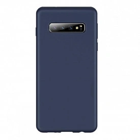 Husa Samsung Galaxy S10 Plus, ultra slim silicon si microfibra, Bleumarin