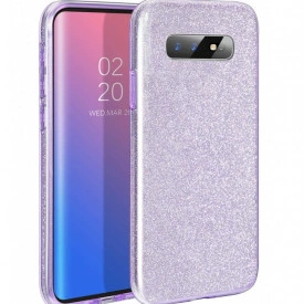 Husa Samsung Galaxy S10 ultra slim din silicon, cu 3 straturi protective, Fashion, cu sclipici Glitter, Mov