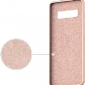 Husa Samsung Galaxy S10, ultra slim silicon si microfibra, Roz - Img 3