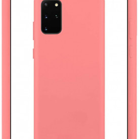 Husa Samsung Galaxy S20 Plus, ultra slim silicon si microfibra, Roz - Img 3
