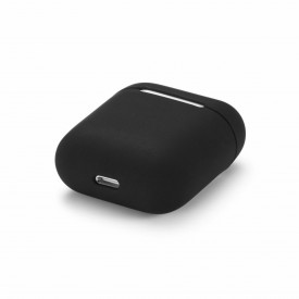 Husa suport cutiuta casti compatibila cu Airpods Apple Iphone, silicon Negru, 2 piese - Img 3