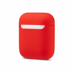 Husa suport cutiuta casti compatibila cu Airpods Apple Iphone, silicon Rosu, 2 piese