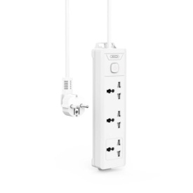 Prelungitor electric XO (WL17) - 3 prize AC, cu întrerupător, WHITE