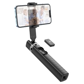 Suport Stand Hoco (K18), tip Selfie Stick & Trepied 2 in 1, Telescopic, Inox, cu Telecomanda BT, BLACK - Img 4