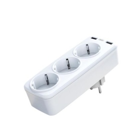 Adaptor Priza, XO (WL08) - 3 prize AC și 2 porturi USB-A pentru încărcare rapidă (2.4A), WHITE