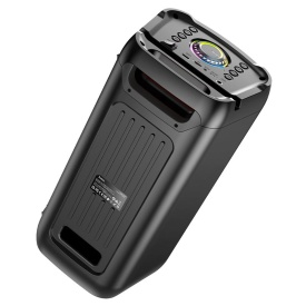 Boxa portabila outdoor, Hoco (HA6) - BT 5.3, cu microfon, Karaoke, Wireless, 4500mAh, TF Card, USB, AUX si TWS, 2x15W, RGB ambient light, Black - Img 6