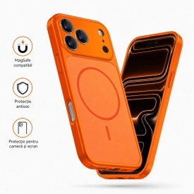 husa iphone 17 pro magsafe portocaliu incarcare wireless