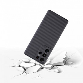 Husa protectie din Kevlar pentru Samsung Galaxy S21 ultra, din Fibra de Carbon, isag