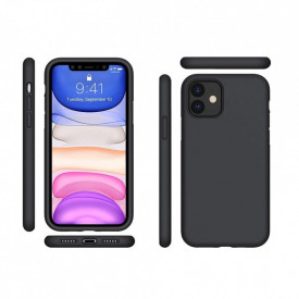 Husa protectie iPhone 11, ultra slim, silicon Negru, interior din microfibra, protectie camera, protectie ecran - Img 4