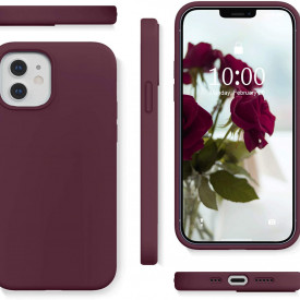 husa iphone 12 visinie silicon si catifea planetphone