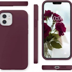 husa iphone 12 visinie silicon si catifea planetphone