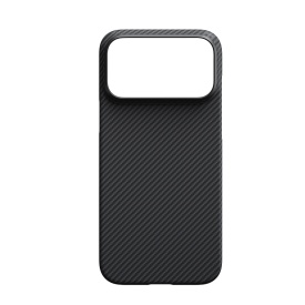 Husa protectie iPhone 17 Pro din Kevlar, Fibra de Aramida, stil carbon, ultra slim, Negru