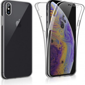 husa fata spate iphone Xs, silicon transparent