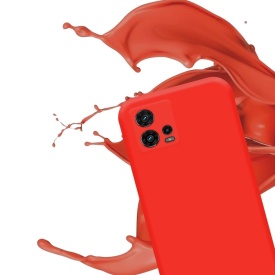 Husa protectie pentru Motorola Moto G84, slim, silicon Rosu cu interior din microfibra, protectie camera, protectie ecran - Img 6