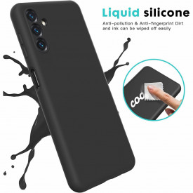husa neagra SAMSUNG A14 silicon si catifea planetphone