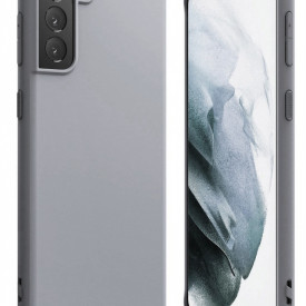 Husa protectie Samsung Galaxy S21 Plus, ultra slim, silicon Gri, cu interior de catifea, protectie camera - Img 2