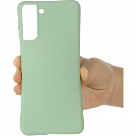 Husa protectie Samsung Galaxy S21, ultra slim, silicon Verde, cu interior de catifea, protectie camera - Img 2