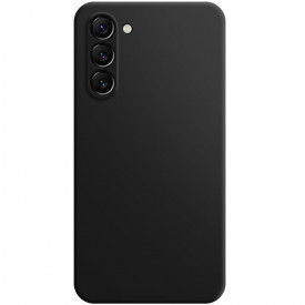 Husa protectie Samsung Galaxy S23 Plus, ultra slim, silicon Negru, cu interior de catifea, protectie camera