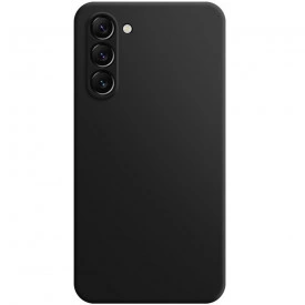 Husa protectie Samsung Galaxy S23 Plus, ultra slim, silicon Negru, cu interior de catifea, protectie camera