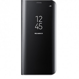 Husa Protectie Samsung Galaxy S9, Flip Cover, Clear View Mirror, Negru