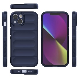 Husa protectie Wave style, compatibila cu iPhone 15, antisoc, silicon Bleumarin, interior din microfibra, anti-alunecare, protectie camera, protectie ecran - Img 3