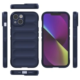 Husa protectie Wave style, compatibila cu iPhone 15, antisoc, silicon Bleumarin, interior din microfibra, anti-alunecare, protectie camera, protectie ecran - Img 3